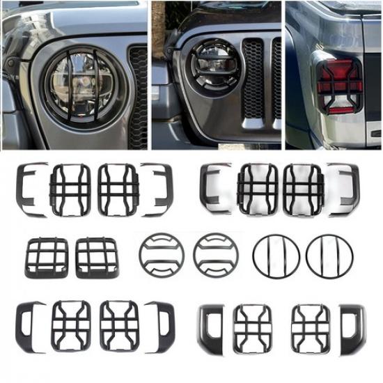 Front Headlight Taillight Guards Cover Protector Trim For Jeep Gladiator JT 20+