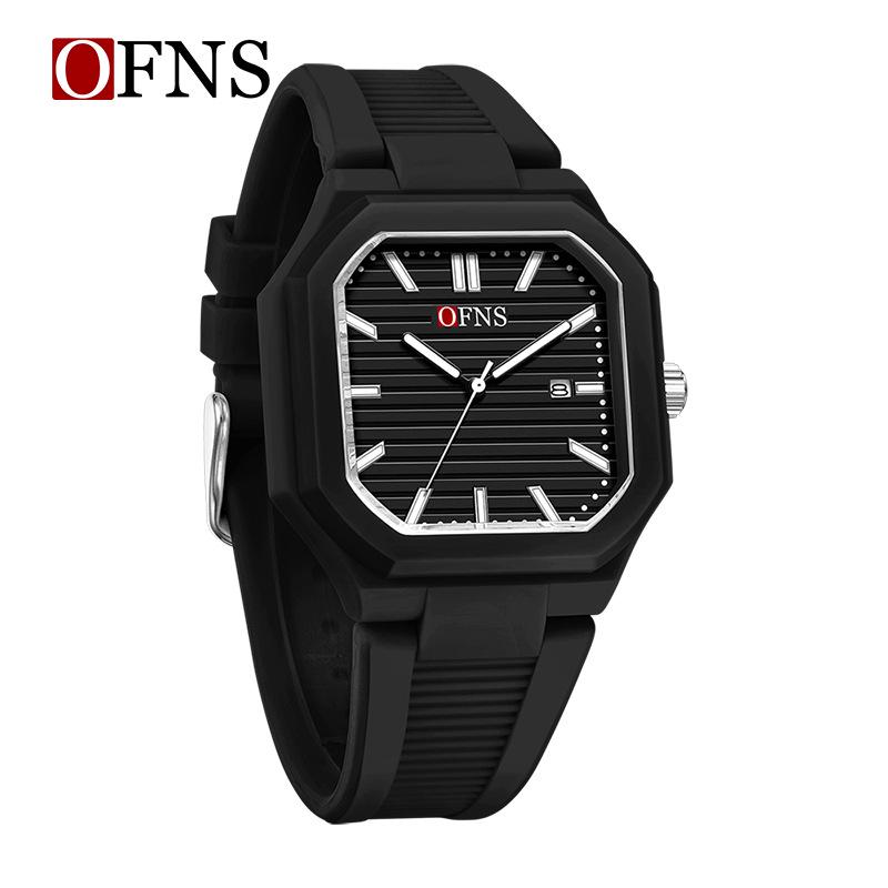 OFNS Quartz Watch: Student Style, Calendar, Square Dial, Arabic Numerals, Luminous, Waterproof, Middle Eastern Bestseller