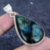 Natural Labradorite Gemstone 925 Sterling Silver Jewelry Pendant 2.17" U9Y26