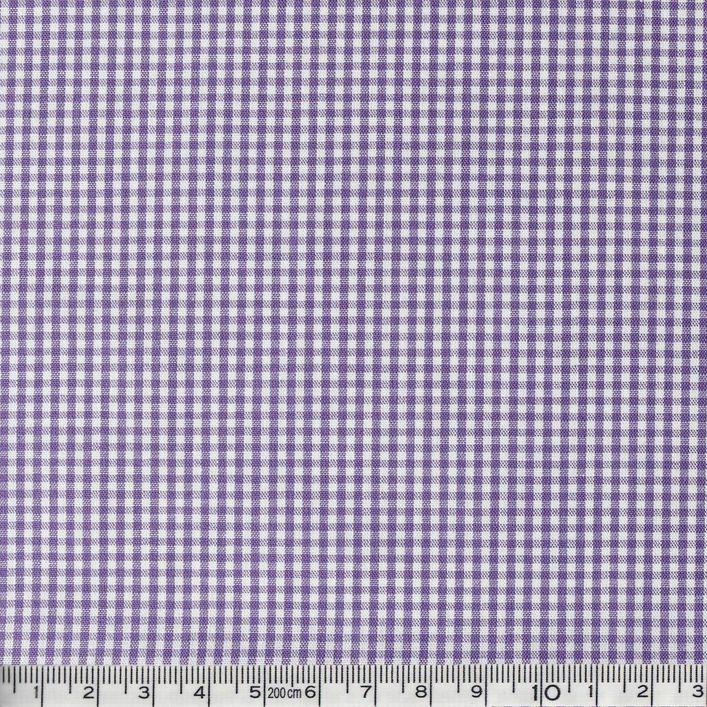 Nihon Himobuton Boeki 40s Gingham 110cm Wide x 3m Check, Small, Cut, Purple, B53000Z-121-3M