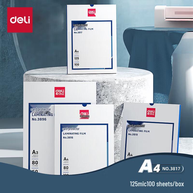 Deli A4 Transparent Laminating Pouches