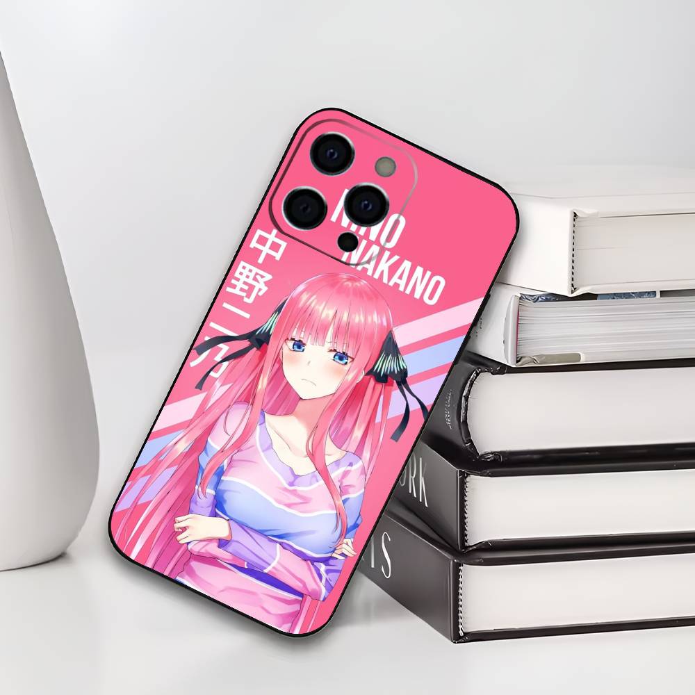 N-Nino N-Nakano Anime Phone Case For iPhone 17,16,15,14,13,12,11 Plus,Pro Max,XS,Soft Silicone Black Cover
