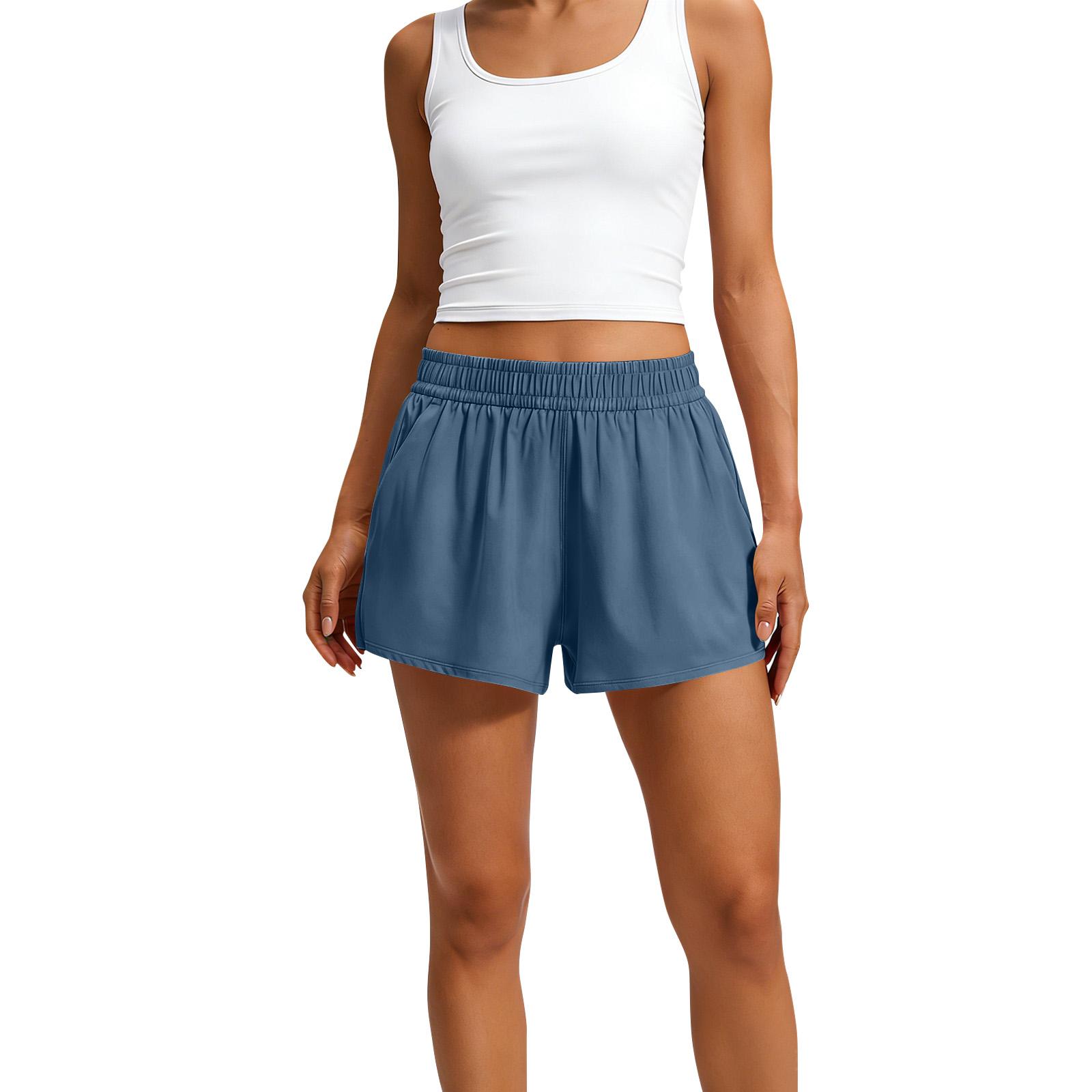 

Drapey Flowy Athletic Shorts For Women Relaxed Fit High Waisted Tennis Workout Running S