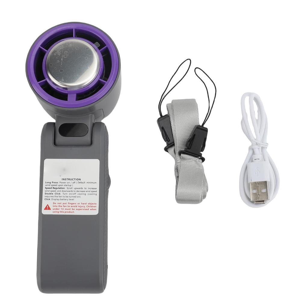 Portable Handheld Fan USB Charging Brushless Motor Digital Display High Speed Pocket Cooling Fan