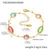 Stainless Steel Chain Bracelet With Shiny Fusiformis And Round Faceted Czech Crystal Glass For Women Luxury Women's Bracelets