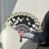 Folding Fan Flower Printed Hand Fans Painting Drawing Decorative Fans Chinese Style Dance Fan Wedding Party Home Decor