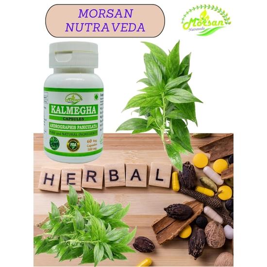 Morsan Nutraveda Kalmegha (Andrographis Paniculata) Extract Capsule| 60 x 500 mg Veg Capsules| Herbal High-Potency Formula