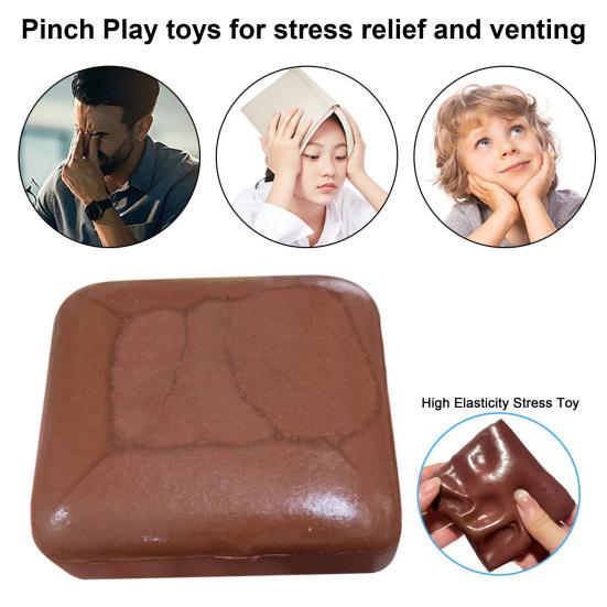 1/2Pcs Chocolate Toast Squeeze Toy Slow Rebound Stress Relief Toast Pinch Sensory