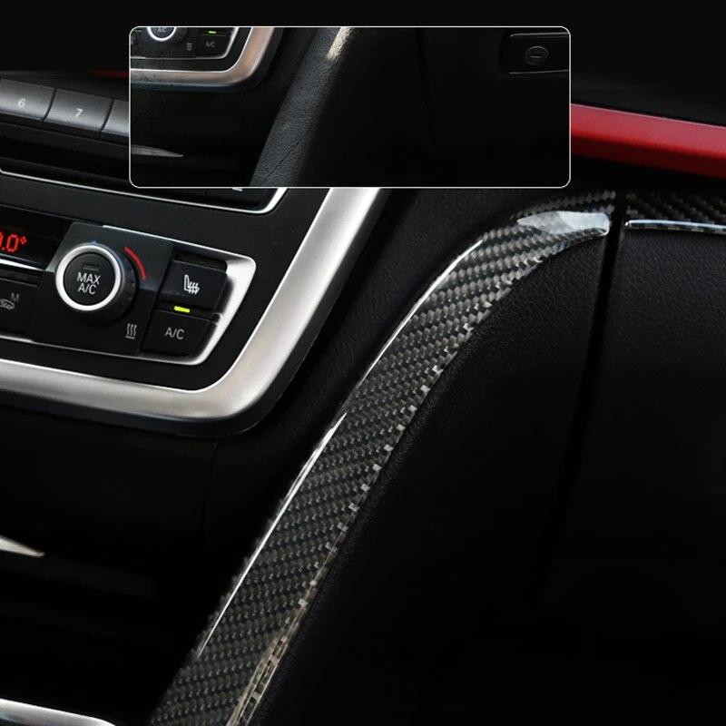 Fibră de carbon Auto Center Control Co-pilot Panel Trim Strip Cover Sticker Interior pentru BMW F30 F34 F36 2013-2018 Accesorii auto