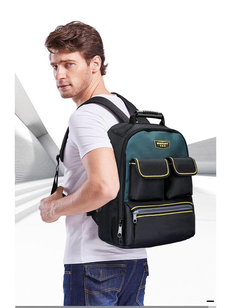 Multifunctional Canvas Tool Backpack for Electricians and Woodworkers