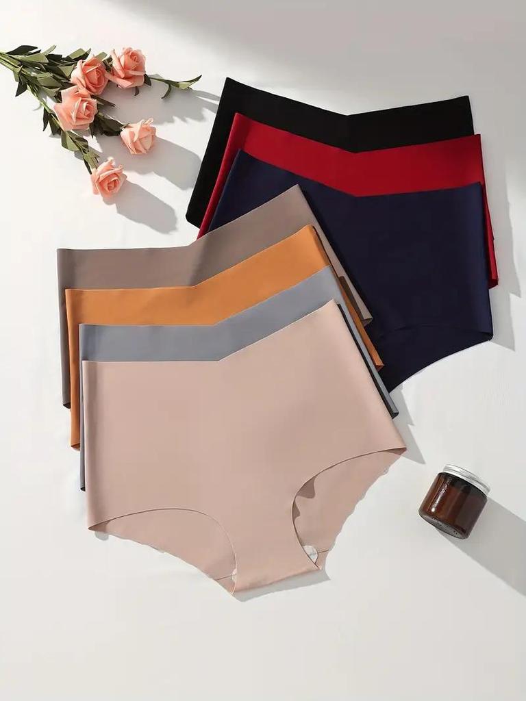 Seamless Women Panties Ice Silk Underwear Sexy Ladies Briefs High-Rise Solid Panty Traceless Female Lingerie Plus Size