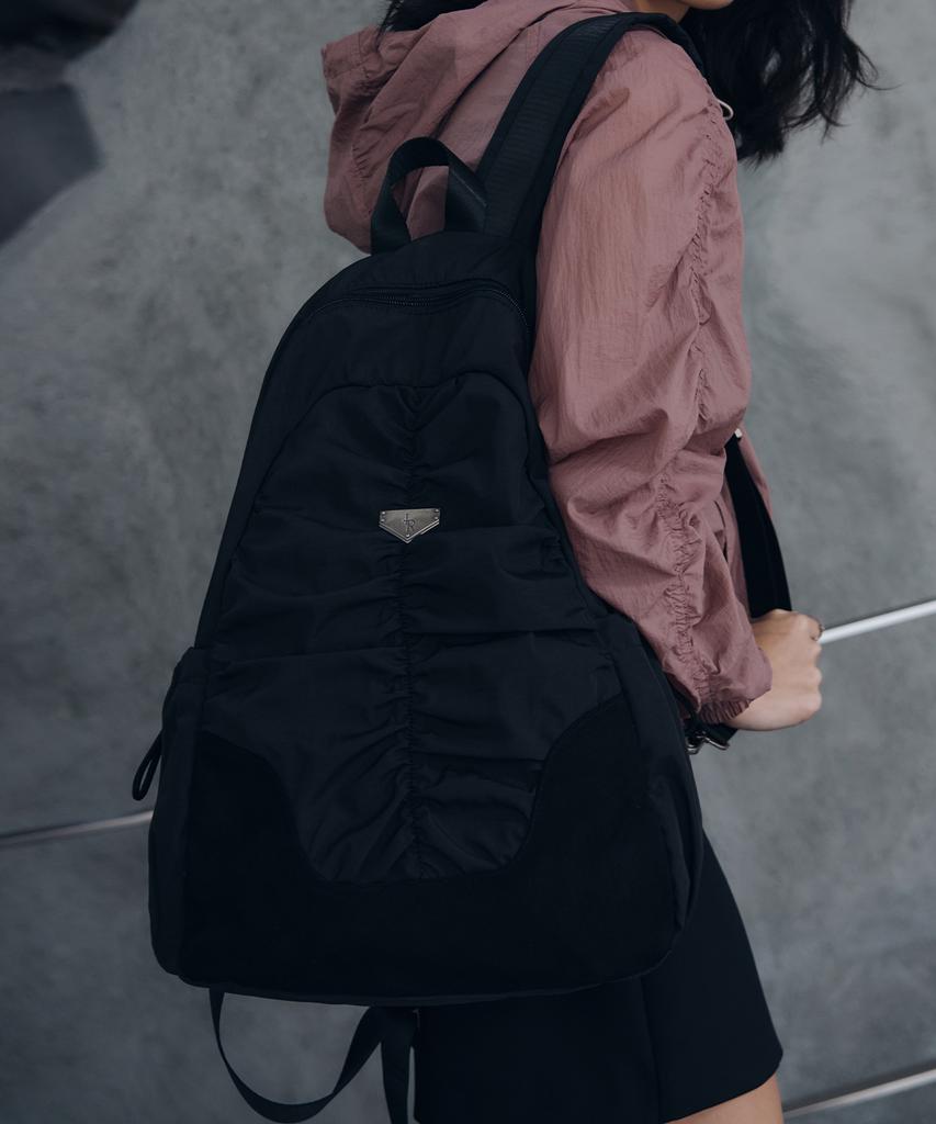 Leathery Drapery Ford Backpack [Black]