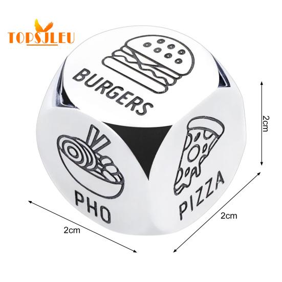 Food Decision Dice Stainless Steel,Date Night Meal Decision Maker,Valentines Day Movies Decision Dice for Couples