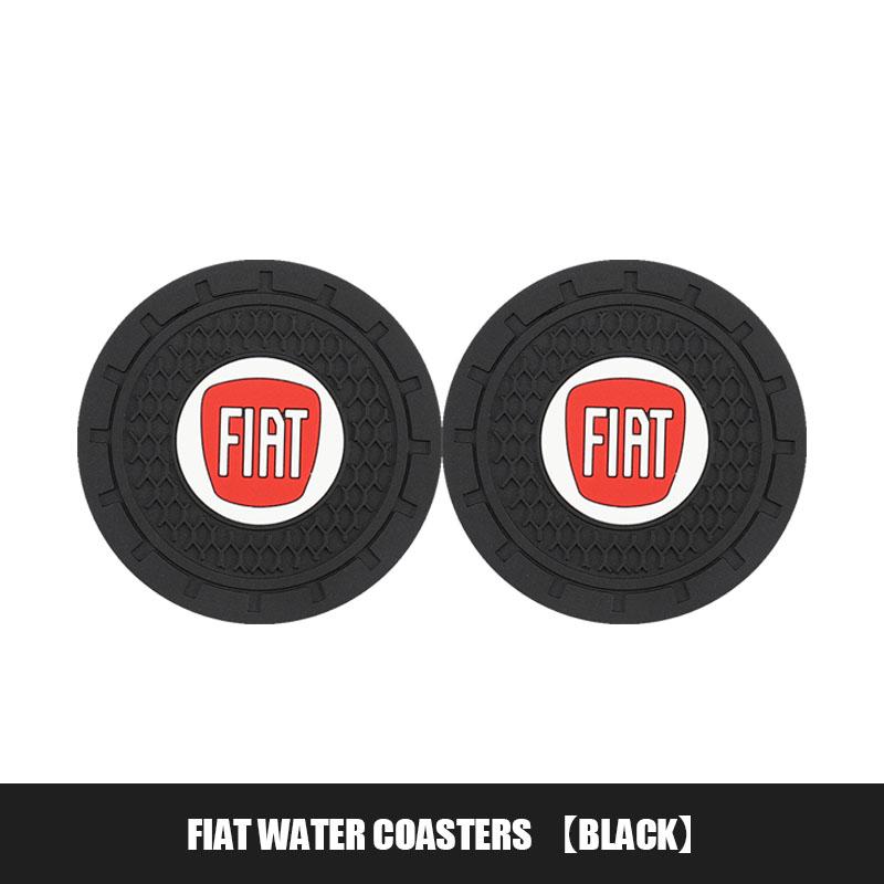 2 Peças Porta-copos de Carro PVC Logo Almofada para Copo de Água Tapete Antiderrapante Acessórios Para Fiat Abarth 500e Panda Tipo FR Argo Freemont Viaggio Bravo