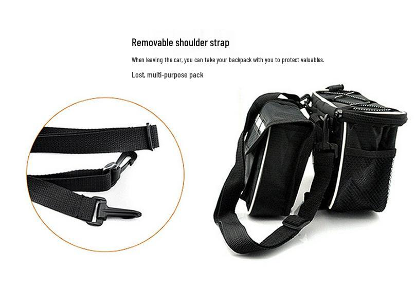 Waterproof Bicycle Top Tube Bag with Rain Cover - Four-in-One Mountain Bike Front Bag