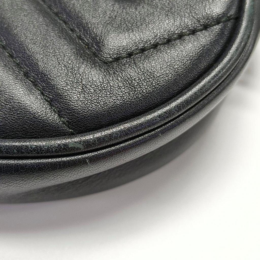 [Gebraucht] Gucci gesteppte Leder GG Marmont Matelassé Gürteltasche 38/95 'Schwarz' - Gut #1TOV7IS