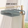 10PCS/SET Flock Coated Non-Slip Hangers for Home & Clothing Store - Space Saving Closet Organizer, Shoulder-Friendly No Crease