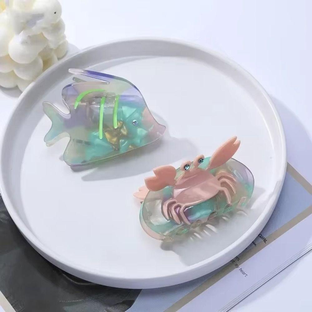 Acetic Acid Crab Fish Hair Claw Korean Style Geometry Shark Clip Ocean Animal Hair Clip Girls