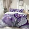 3pcs Bedding Set Purple Flowers 3D Printed Cozy Soft Duvet Cover King Queen Twin Size Birthday Gift for Adult Home Bedroom Decor