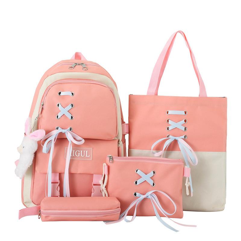 Stylish Urban Simple Design Student Backpack Large Capacity Breathable Cartoon Shoulder Bag