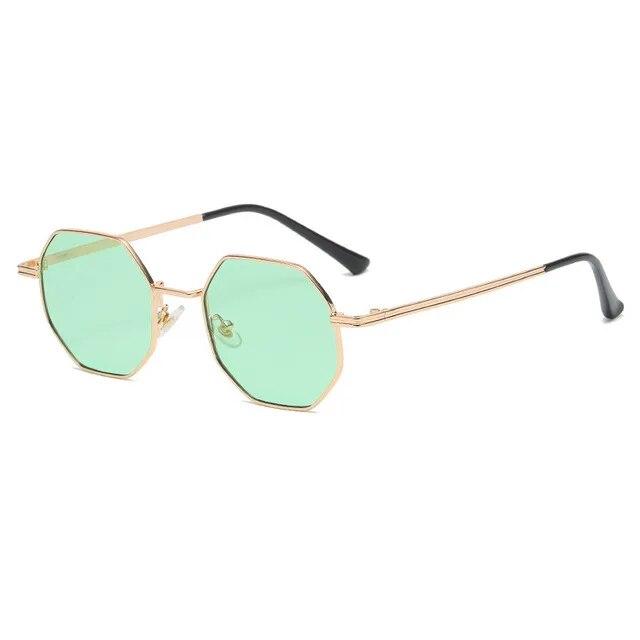 Luxusní čtvercové sluneční brýle Muž Žena Móda Malý rám Polygonové sluneční brýle kovové Vintage Retro Octagon Gafas De Sol