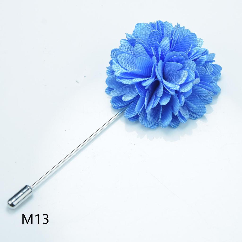 Handmade Floral Blue Corsage Brooch for Men & Women