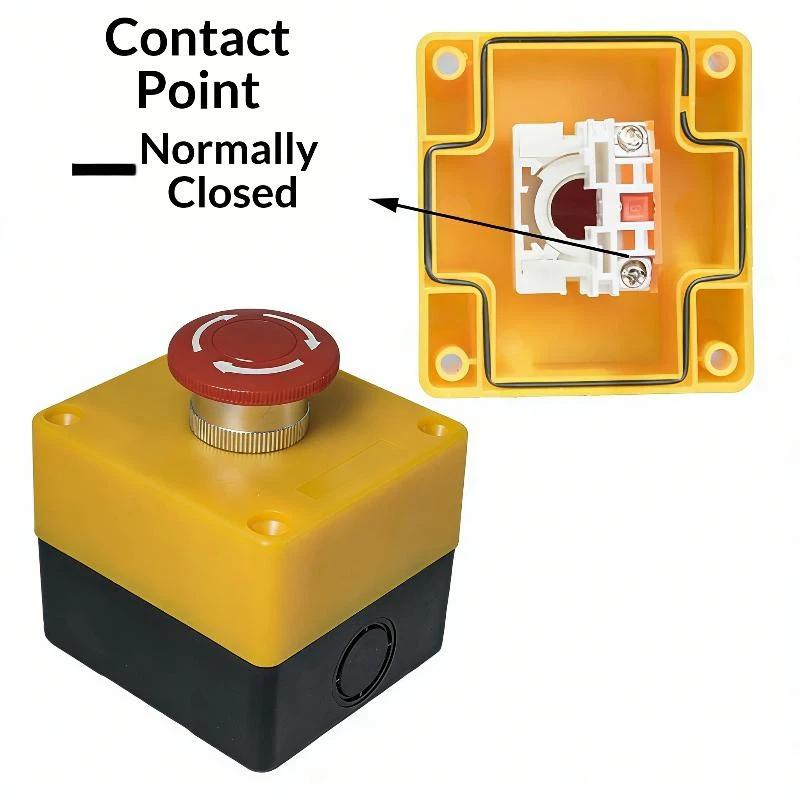 1 Set Waterproof Safety Stop Push Button With Rain Cover 10A Emergency Stop Button Switch Box For Industrial Machine