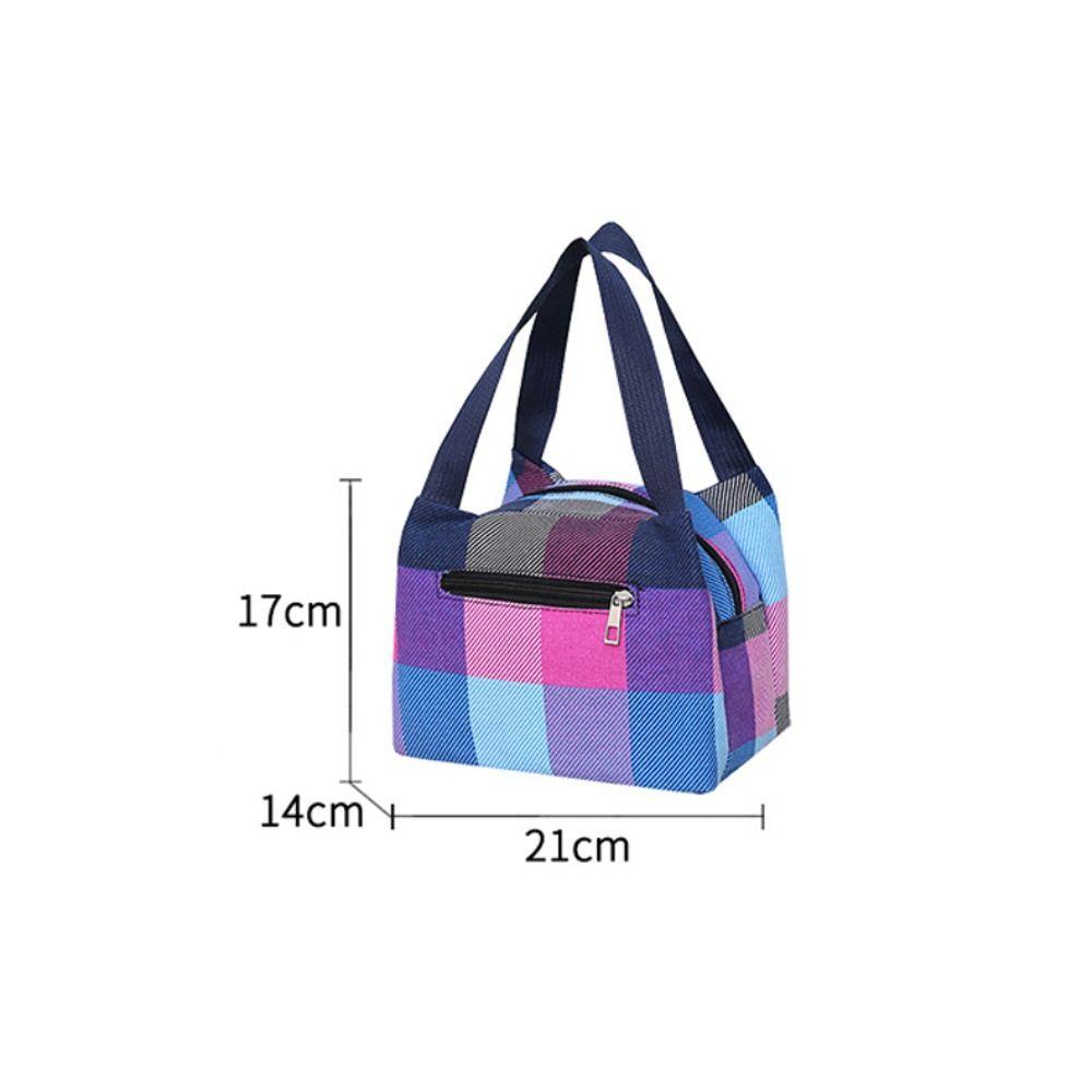 Women Fashion Zipper Oxford Cloth Bag Waterproof Casual Lunch Box Lightweight Vegetable Shopping Bag