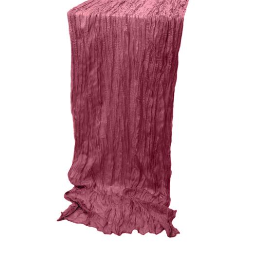 Gefalteter Tischläufer Knitterstoff Gaze Tischdecke für Hochzeitsfeier Dekoration Rustikaler Eleganter Akzent für Esstisch für Zuhause Restaurant Außenveranstaltungen