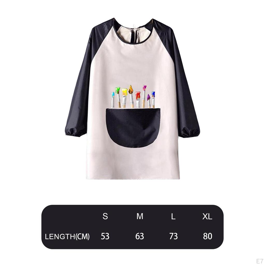 Kids Art Smock Painting Apron Washable Artist Craft Soft Toddler Long Sleeve
