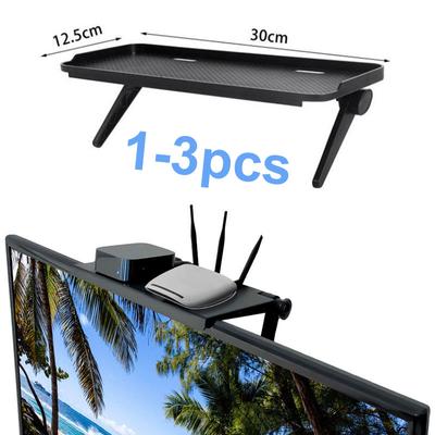 1 stück TV-Bildschirm Oberes Regal Verstellbares Rack Computermonitor Desktop-Displayständer TV-Rack Router Lagerregal Halter Veranstalter