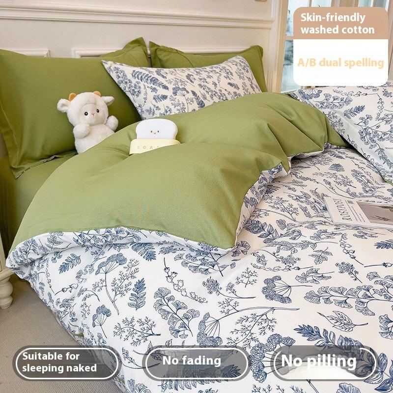 Bedding Four-piece Set, Washed Skin-friendly and Breathable Sheets, Quilt Covers, Pillowcases, Sets