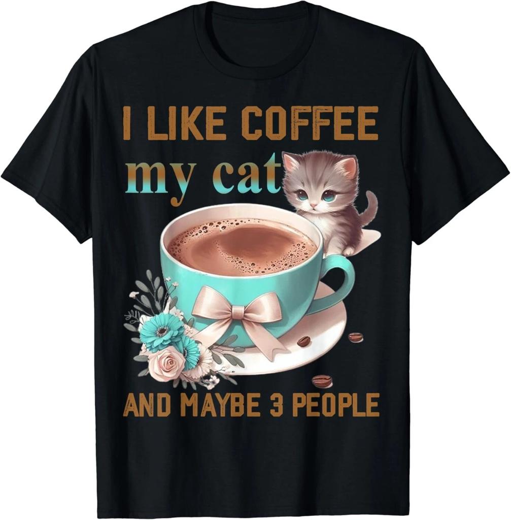 i like coffee my cat and maybe 3 people_ funny cats cool Gift Unisex T-Shirt