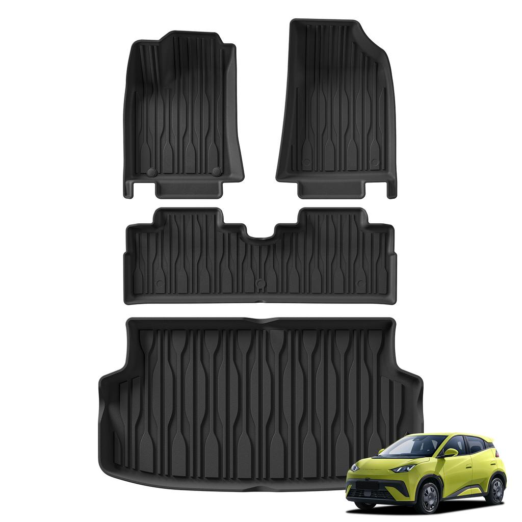 Left/Right Drive for BYD ATTO1 SEAGULL 2026 Car Floor Mats Cargo Liner Trunk Pad Backrest Liner TPE Foot Mat All Weather Black