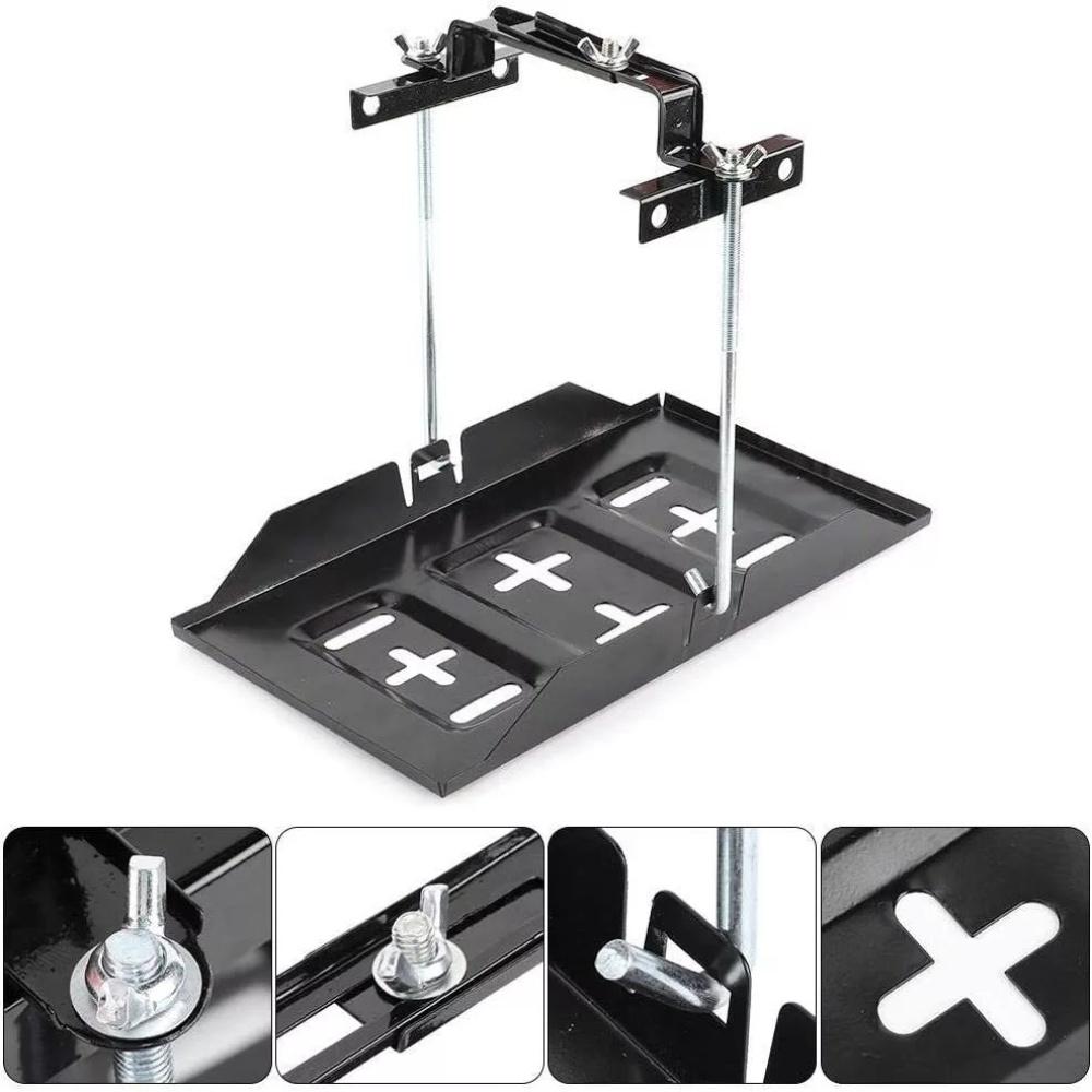 Adjustable Car Battery Hold Down Bracket 19cm 23cm Universal Battery Holder Stainless Steel Storage Tray For Automotive