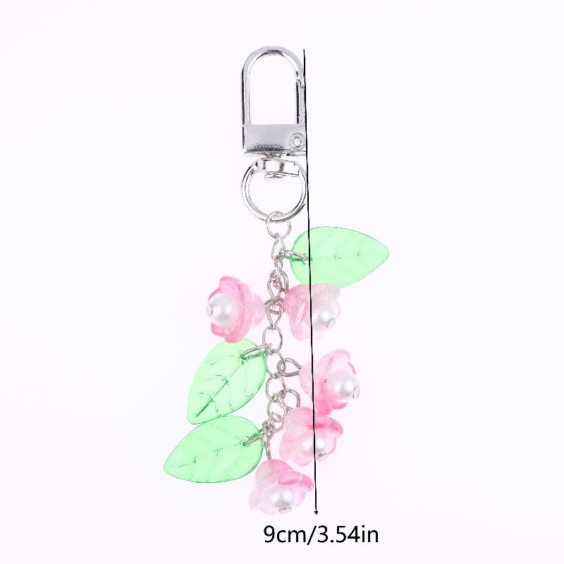 Y2K Aesthetics Lily Of The Valley Keychain Exquisite Flower Keyring Bag Pendant Sweet Girly Phone Lanyard Holiday Gifts