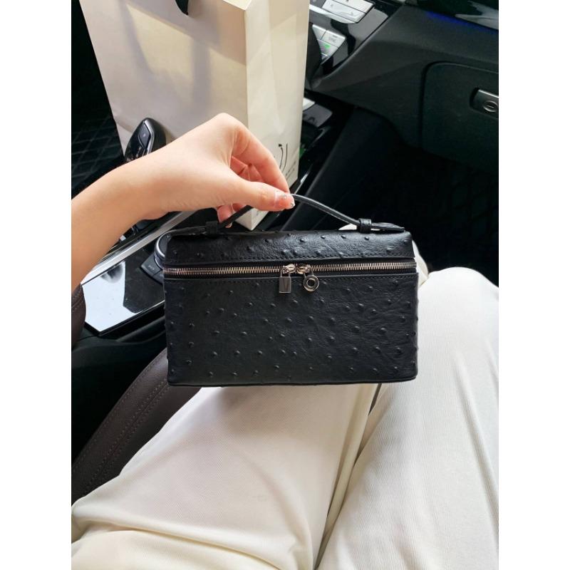 

New leather 19 lunch box bag fashionable versatile gigi ostrich leather shoulder messenger bag handbag