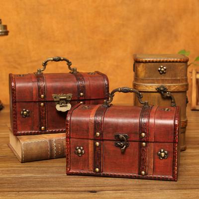 Storage Box Retro Large Capacity Wood Necklace Trinket Organizer Case for Home