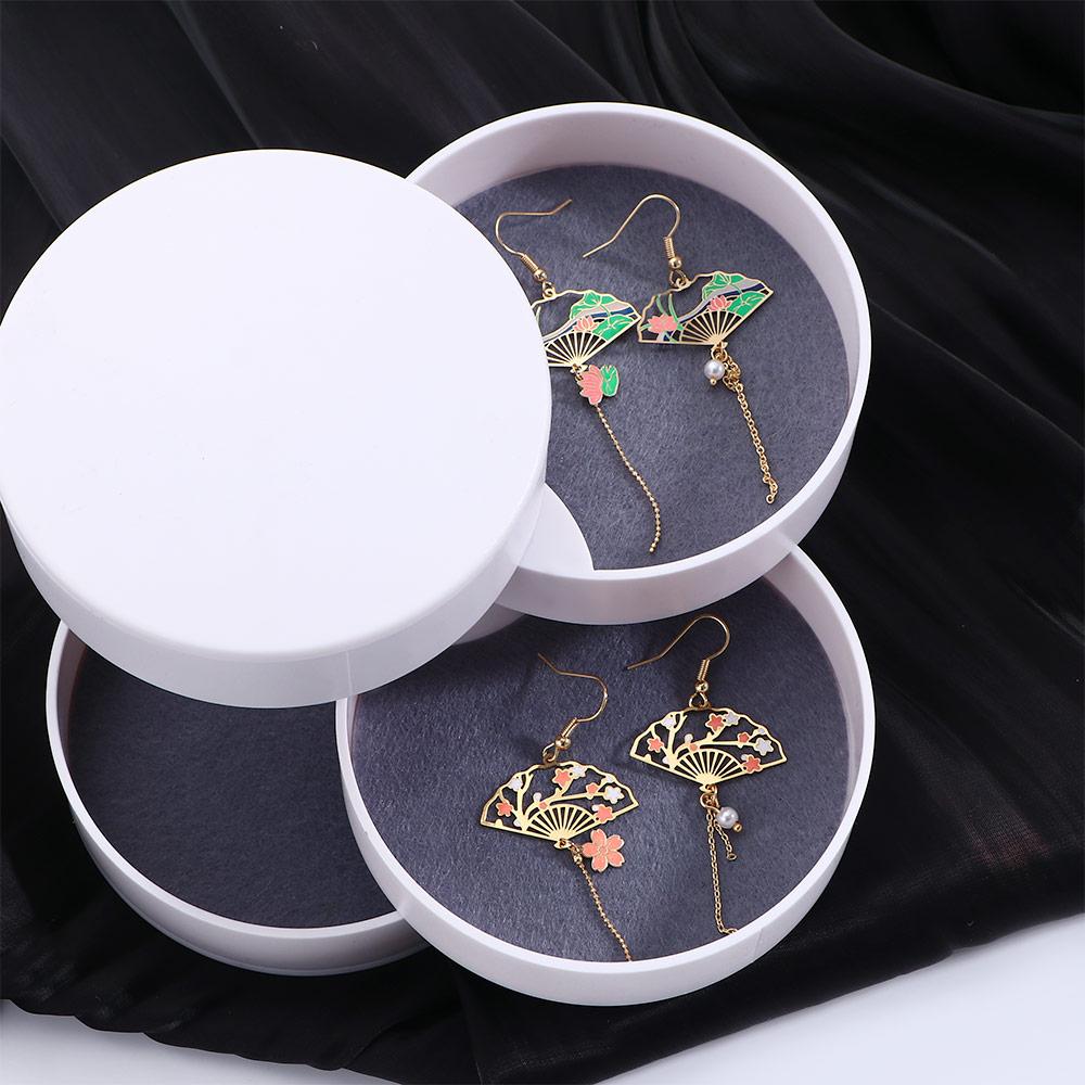 Blossoms Leaf Pendant Chain Lotus Pearl Ear Hoop Hollow Fan Chinese Elements Long Drop Earrings