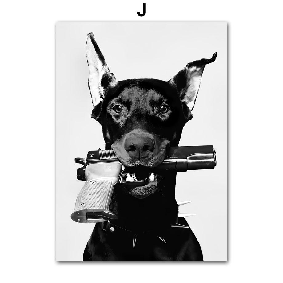 Paris Tower Fashion Girl Star Dog Black White Photos Posters Wall Art Canvas Prints Painting Picture for Living Room Home Decor