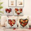 4pcs Happy Mother's Day Decorative Pillowcase Set, 18x18 Inch Floral Heart Cushion Covers for Sweet Home Decor, Gift for Mom, for Porch Patio Sofa