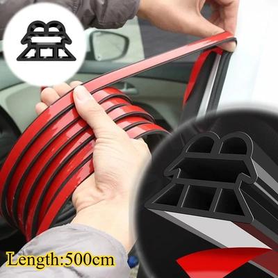 Car Door Rubber Seal Strip - 3-Layer Weatherproof Protection, Sound Insulation & Dustproofing 500CM