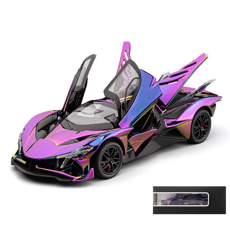 1/24 Apollo Project EVO Electroplated Sports Car Alloy Model Diecast Metal Racing Car Vehicles Home Trendy Toy Decorations Gifts