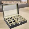 8-Fächer PU-Leder Brillenablage Sonnenbrillen Präsentationskoffer Kurzsichtigkeitsbrillen Organizer Box Herren Sonnenbrillen Damen Schmuck Präsentationsbox