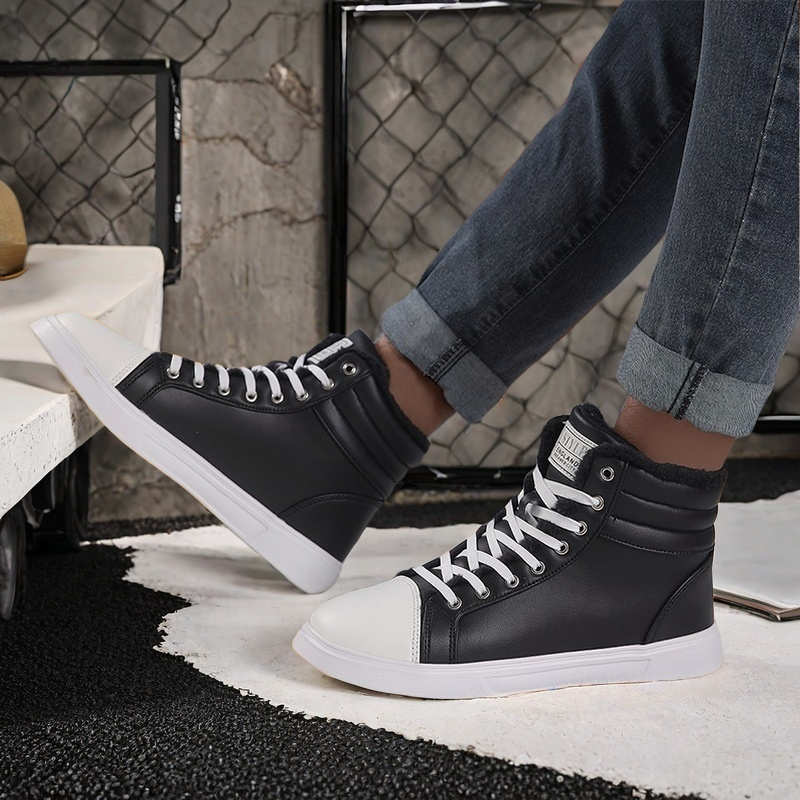 Zapatillas Rojas de Cuero Normal de Caña Alta Botas de Hombre 52 Zapatos Zapatillas de Caña Alta para Hombre Deportivas High-tech Muestras Choes Dropshipping
