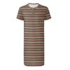 Men's Fashion Printed Cotton Short Sleeve Pajamas Button Collar Long Loose Home Clothes