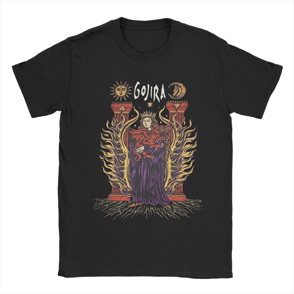 Gojiras Rock Metal Band T-Shirt for Men  Fashion 100% Cotton Tees O Neck Short Sleeve T Shirts Plus Size Clothing