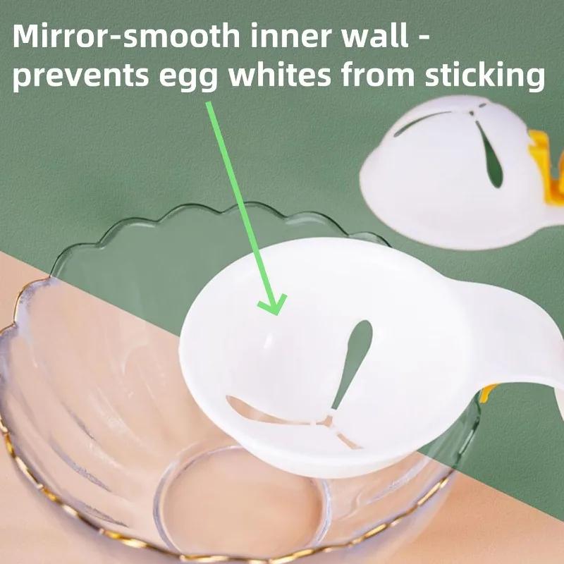 1/2pcs Egg Separator Egg Yolk Separator with Bowl Clip Egg White and Yolk Separation Kitchen Tools Hollow Design Easy Clean