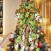 Red Green Polka Dot Christmas Bow Ribbon Tree Topper DIY Linen Bowknot Decorations  Gifts
