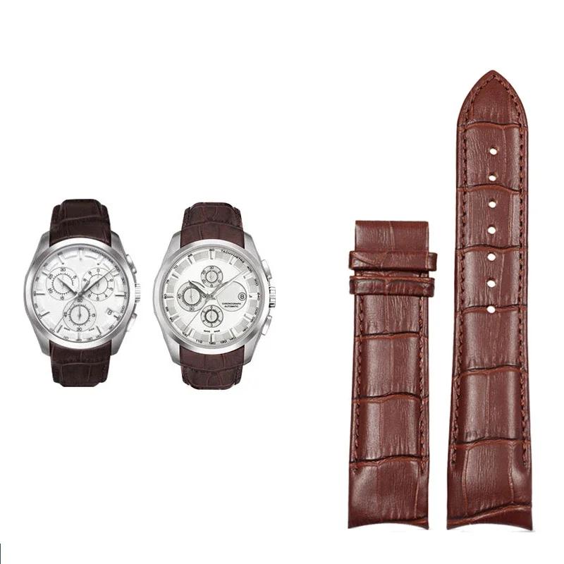 Genuine Leather Watchband For Tissot Curved End Watch Belt 1853 COUTURIER T035627A T035407A T035439 T035617 Men Strap 22 23 24mm